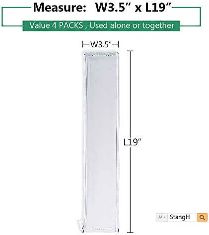 StangH Office Cable Management kit with Zipper 19 Inch, 4 Pieces -White