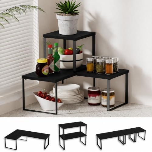 Golener Countertop Shelf, Kitchen Counter Organizer, Adjustable, Stackable