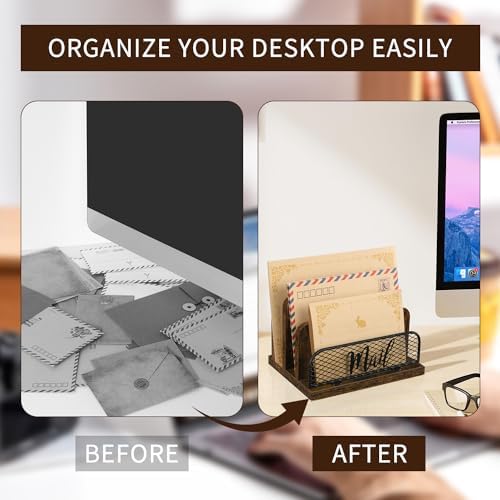 YINMIT Mail Organizer Countertop with 3-Slot