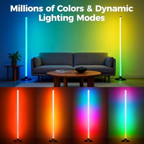 Flupuro 2 Pack ICRGB Corner Floor Lamp