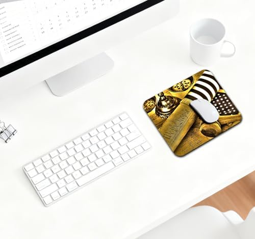9.5x7.9 Inch Office/Gaming Mouse Pad, U.S. Constitution Scroll We The People, Gavel and Retro American Flag Vintage Design Cute Anti-Slip Mat for Desk