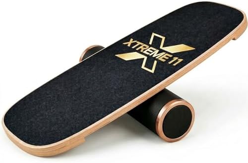 Wooden Balance Board Trainer, Non-Slip Roller for Surf & Skate