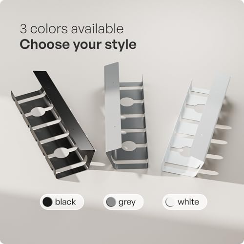PAMO Cable Management Under Desk, Set of 3 - White