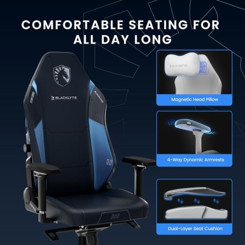 Blacklyte Athena Pro Gaming Chair, Team Liquid Blue, Leatherette