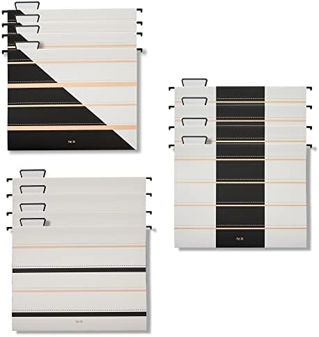 12 Pack Hanging File Folders Filing Cabinet Organizer Letter Size 1/5 Cut Adjustable Tabs Decorative for Home Office School Classroom