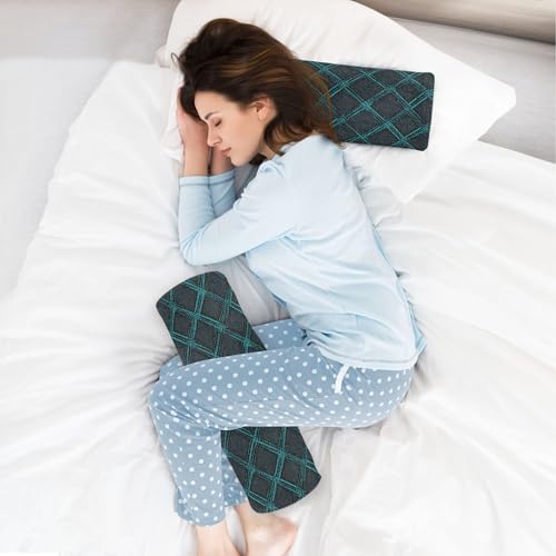 Bolster Pillow for Legs Massage Table Neck Roll Pillow Form Kids Round Pillow Roller Pillow for Back Lumbar Roll Support Pillow Argyle Plaid Darkturquoise