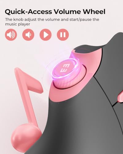 seenda MOU-302 Wireless Bluetooth Ergonomic Vertical Mouse with Volume Knob