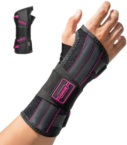 Rakiie Upgraded Carpal Tunnel Wrist Brace Night Sleep, Pink