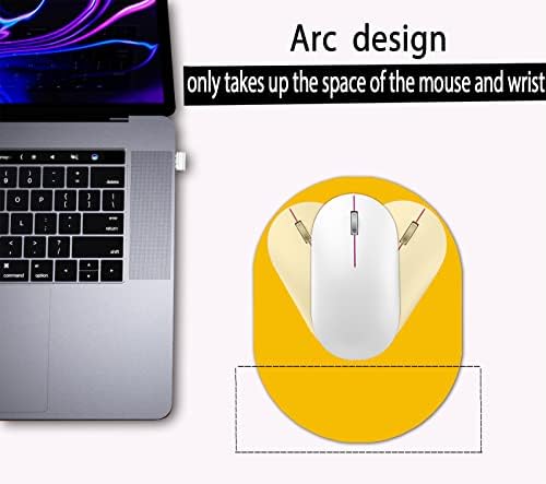 Small Mouse Pad, Portable, Waterproof and Non-Slip Rubber Bottom, Unisex, Wireless Mouse, Laptop Keyboard Tray, Office Travel Yellow 5.5X7.5 Inch