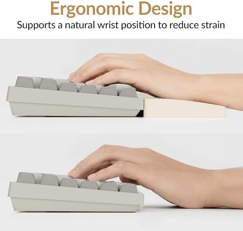 Keychron Retro Cream Silicone Wrist & Palm Rest, 17.6" Full Size for K10 Pro / K10 Max / Q6 / Q6 Pro / Q6 Max / Q6 HE / V6 / V6 Max / C4 HE, Washable, Non-Slip Base, Typing Support