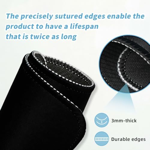 Small Mouse pad, with Edge-Sewn Design, extends Service Life by Twice, occupying the Optimal Size for the Mouse and Wrist Position. (Black)