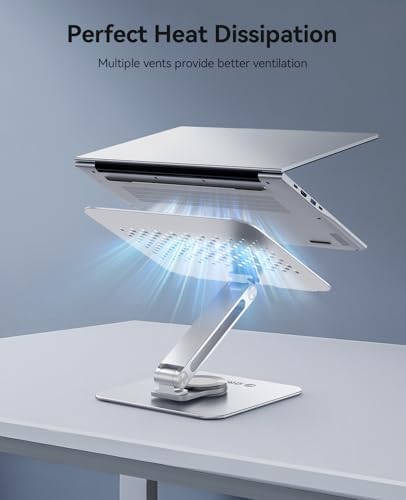 ORICO Adjustable Laptop Stand with 360° Rotating Base, Aluminum ST10-Silver