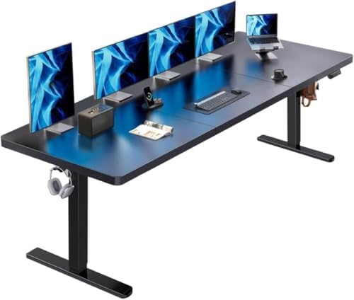 HUANUO 83x 30 Inch Large Electric Standing Desk, Brushless Motor, Black