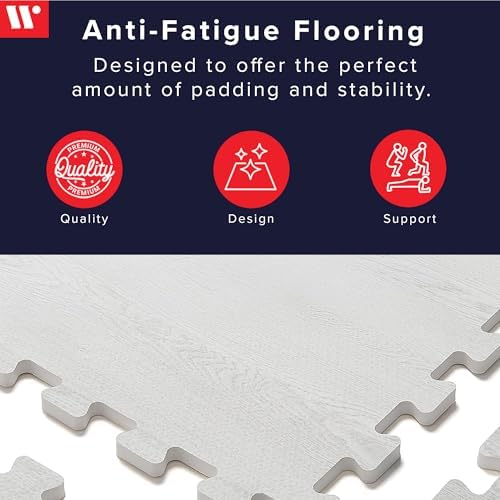Forest Floor Farmhouse 3/8 Inch Thick Printed Foam Tiles, Premium Wood Grain Interlocking Foam Floor Mats, Anti-Fatigue Flooring – Stylish Flooring Solution