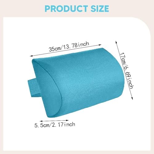 Head Pillow Recliner Headrest Pillow Portable with Strap Neck Cushion for Armchairs Folding Chairs Beach Chairs, Lake Blue