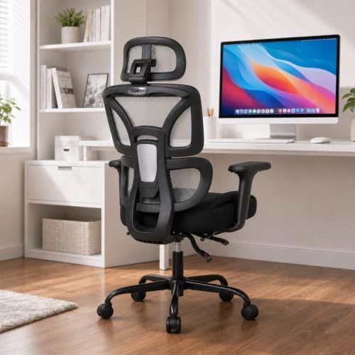 Ergonomic Office Chair with Footrest - High Back Mesh Computer Desk Chair