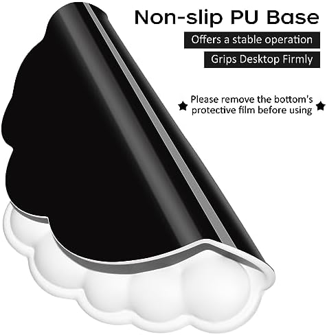 JIKIOU Ergonomic Cloud Mouse Pad & Keyboard Wrist Rest & Cup Pad, White