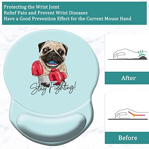 Ergonomic Wrist Support Mouse Pad - Comfortable Computer Mouse Pad with Non-Slip PU Base for Home Office Working Gaming (Cute Puppy)