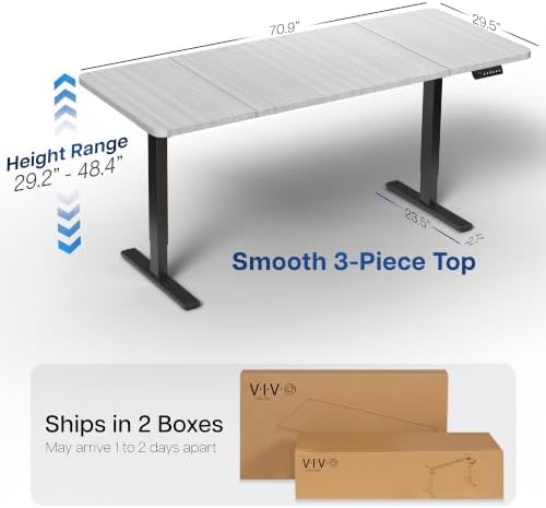 VIVO Dark Gray 71 x 30 in Standing Desk, DESK-KIT-1B7G