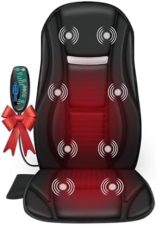 Snailax Vibration Back Massager with Heat, 8 Motors Massage Chair Pad