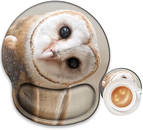 Owl Mouse Pad with Wrist Support Gel Mousepad Wrist Rest Ergonomic Mouse Mat Gaming Cushion Mouse Pads for Computer Office Work Women Men Kids