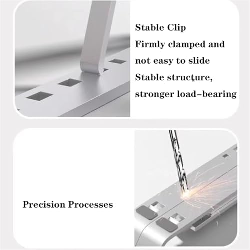 Desk Laptop Stand, Ventilated Cooling, 6 Speed Adjustment, Ergonomic Foldable Laptop Holder, Scratch and Abrasion Resistant, All Laptops Up to 17 in(B)