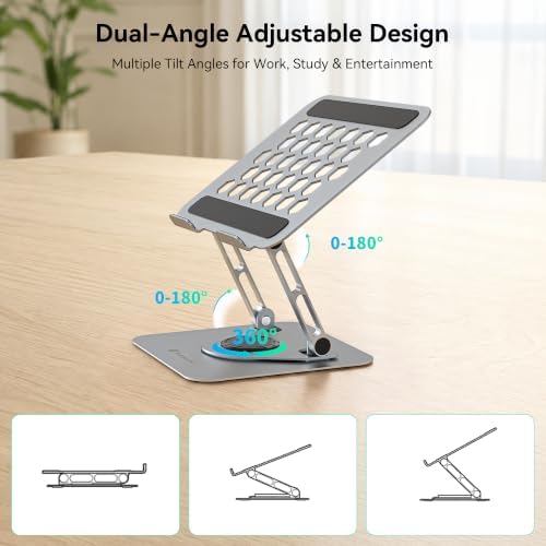 Yottamaster Adjustable Laptop Stand, 360° Rotating Aluminum Desk Stand