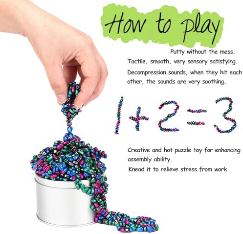 1000pcs Multicolor 4 in 1 Magnet Balls Desk Toys for Adults, Ferrite Crags Magnetic Putty Desk Fidget Toys for Office