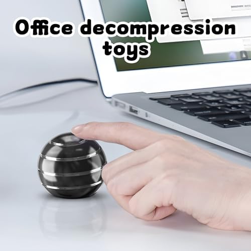 Kryfa 1.54in Kinetic Desk Toy ADHD Stress Relief Gift Adults, Black