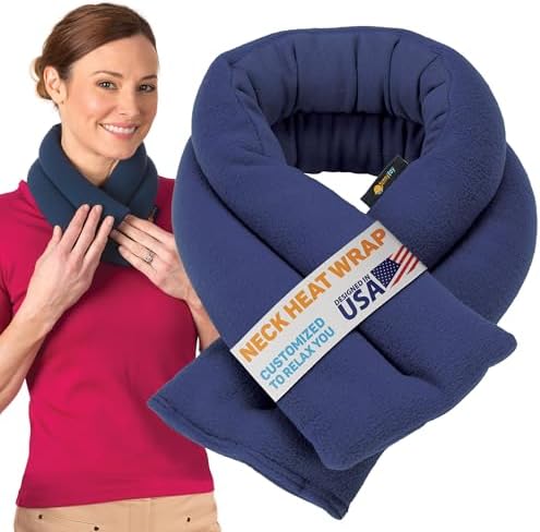 SunnyBay Microwavable Heating Pad, Neck and Shoulder Wrap, 26x4 inch, Navy