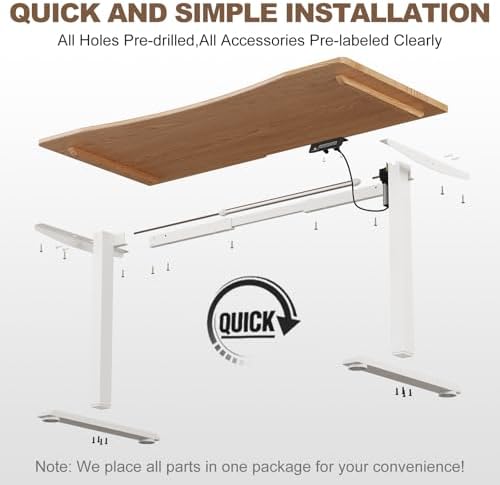 Solid Wood Electric Standing Desk, 55"x23.6" Oak Standing Desk
