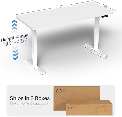 VIVO White 60 x 24 in Standing Desk, DESK-KIT-1W6W