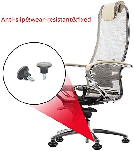 5PCS Bell Glides Replacement Office Chair Swivel Caster Wheels to Fixed Stationary Castors