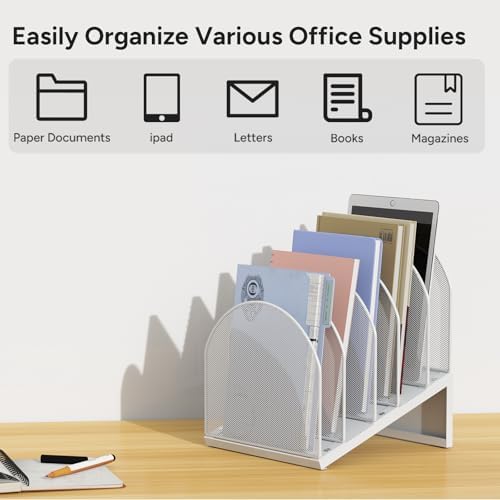 5-Section Desk File Organizer