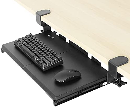 VIVO Black Clamp-on 20 x 11 in Keyboard Tray, MOUNT-KB05ES