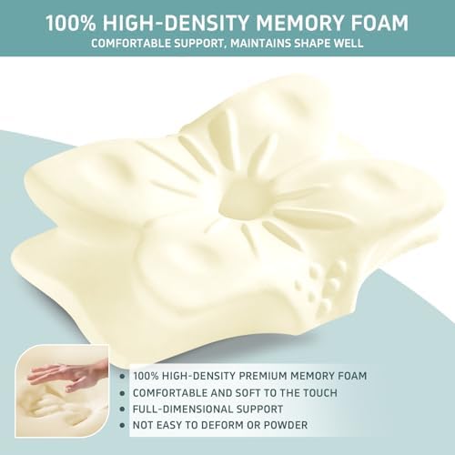 Cervical Pillow, Butterfly Shape Ice Silk Foam (Gray)