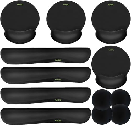 VAGAU Ergonomic Premium Memory Foam Keyboard and Mouse Wrist Rest Pads Set