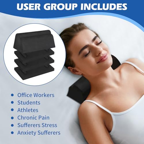 Neck and Shoulder Relaxer, Cervical Traction Device for Cervical Spine Alignment, Neck Stretcher Chiropractic Pillows for Neck Pain Relief, Cervical Traction Block, Neck Massager