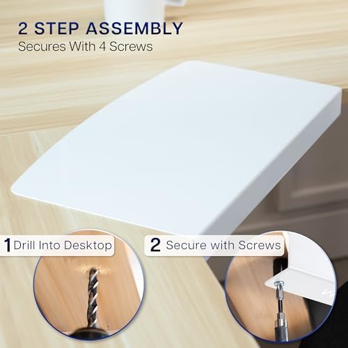 VIVO White 17 in Corner Desk Connector Platform, DESK-AC07SW