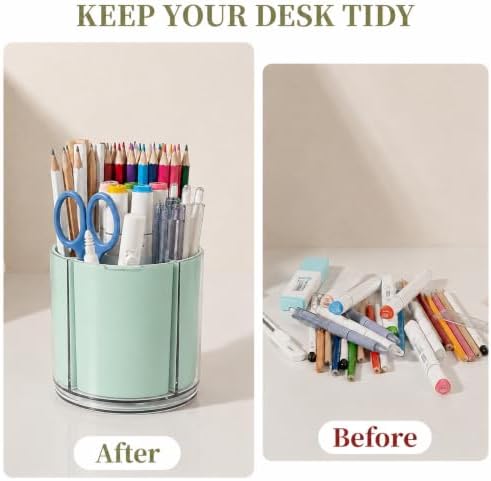 360° Rotating Pen Holder for Desk Adjustable Pencil Organizer, Green