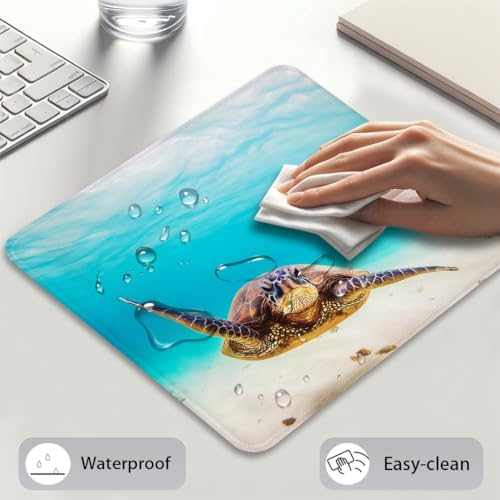 Sea Turtle Mouse Pad, Animal Hawaiian Underwater Scuba Diving Desk Mat