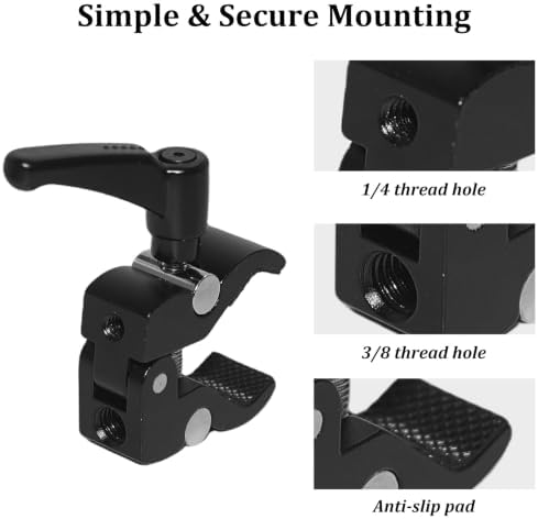 11" Magic Arm Clamp Mount, Camera Monitor Holder with Cold Shoe