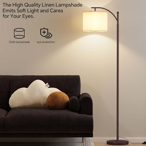 SUNMORY Arc Floor Lamp, Modern Floor Lamp with 9W 3 Color Temperatures Bulb