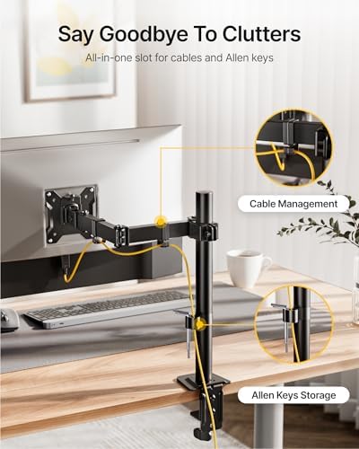 monTEK Extra-Long Monitor Arm for 17-32" Screens, 22 lbs