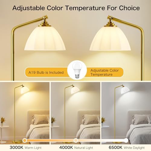 GyroVu Floor Lamps for Living Room, 63" Modern Tall Standing Lamp, 3CCT
