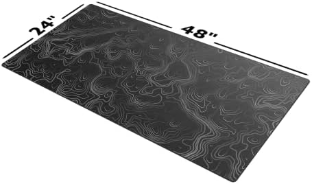 Gamer Boss - Gaming Mouse Pad - 48 x 24 Inches - 4mm Thick with Stitched Edges, Non-Slip Rubber Base, Premium Cloth Mousepad, Desk Mat for Laptop, Keyboard, Computer & PC (Mega, Topographic)