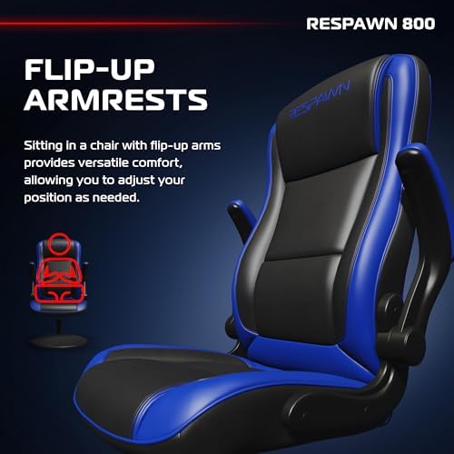 RESPAWN 800 Console Rocker Gaming Chair, Swivel Seat with Lumbar Support