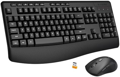Wireless Keyboard and Mouse Combo,Soft Touch Quiet Keyboard Less Noise 90%
