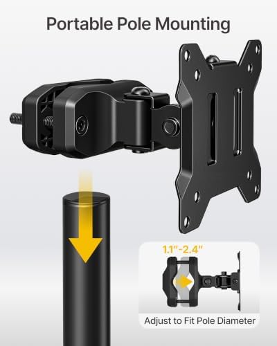 monTEK Pole Monitor Mount Bracket, Full Motion,17–32" Screen,Up to 17.6 Lbs