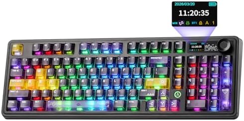 AJAZZ AK980 Pro Dual 8K Wireless Gaming Keyboard(Purple,Lychee Switch)